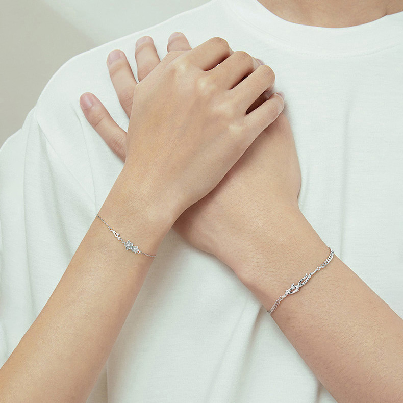 勿忘我の花咲く想い出ペアブレスレット