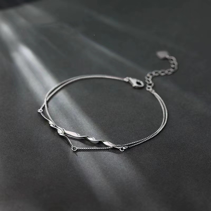 ブレスレットペア ねじれ煌めき 二連ブレスレット