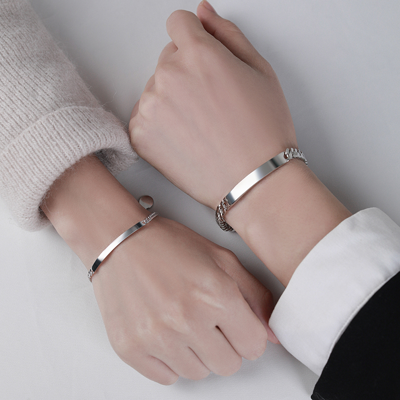 ブレスレットペア 刻印プレート絆ブレスレット