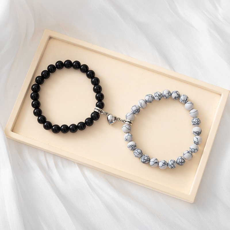 ペアブレスレット 天然石ビーズの誕生日石ペアブレスレット