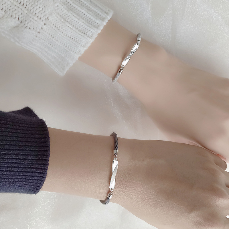 ブレスレットペア 絆結び 幾何学柱ブレスレット