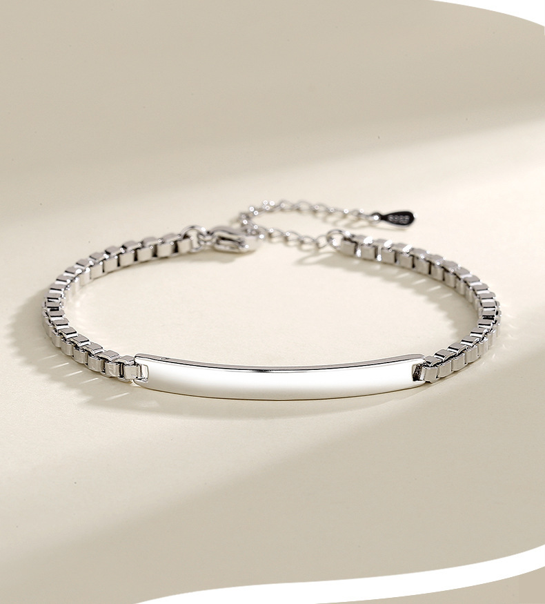 ペアブレスレット 恋愛相伴プレート型二連鎖デザインブレスレット