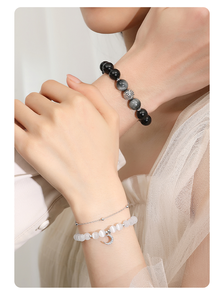 ブレスレットペア月の輝き 誕生石ブレスレットペア