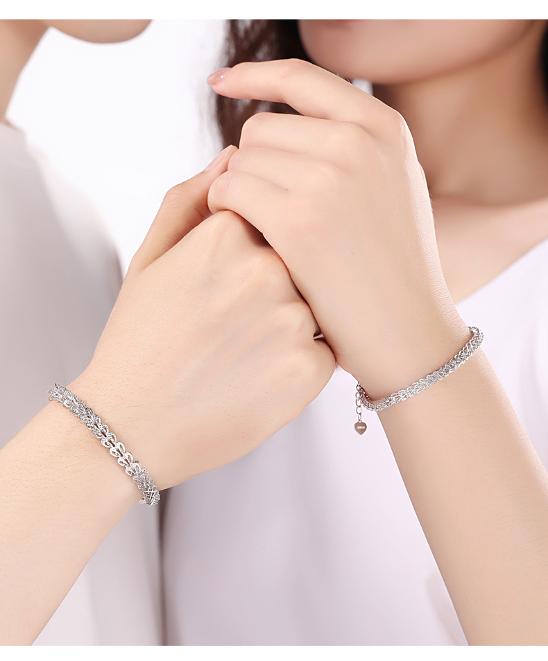 ブレスレットペア 輝き繋ぐ華やかチェーン絆ブレスレット