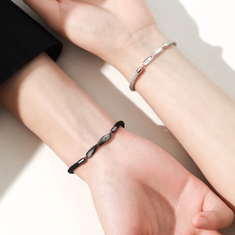 ブレスレットペア 絆の輝き ツイストデザインブレスレット