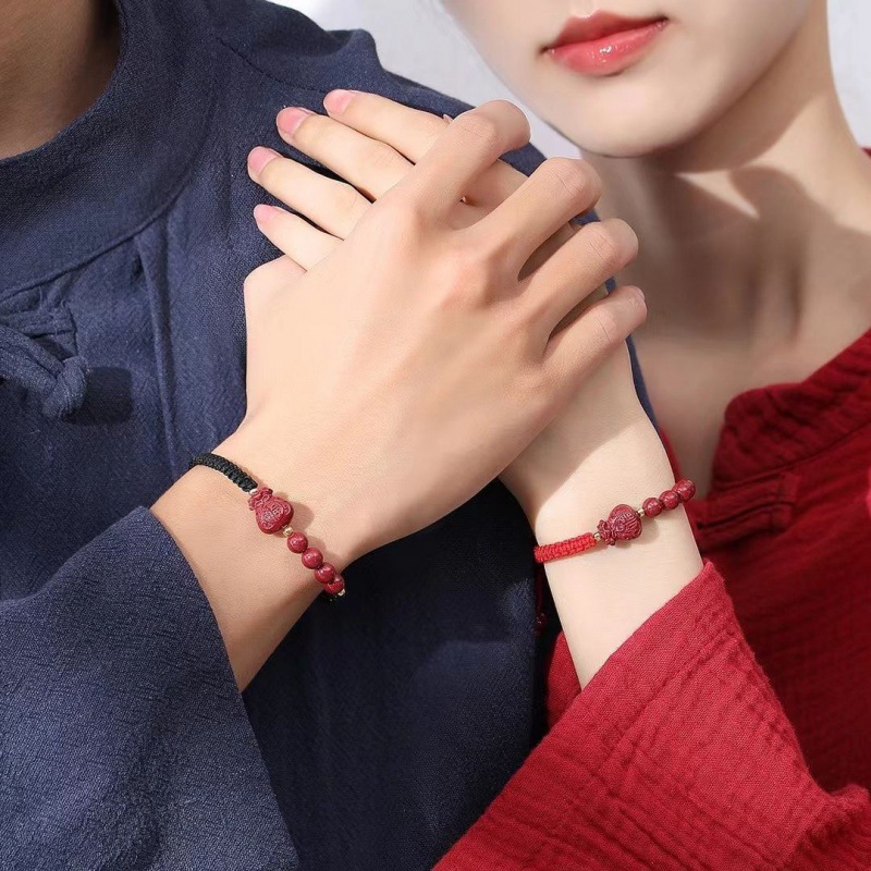 ペアブレスレット 誕生日石天然石編み込み調節可能ペアブレスレット