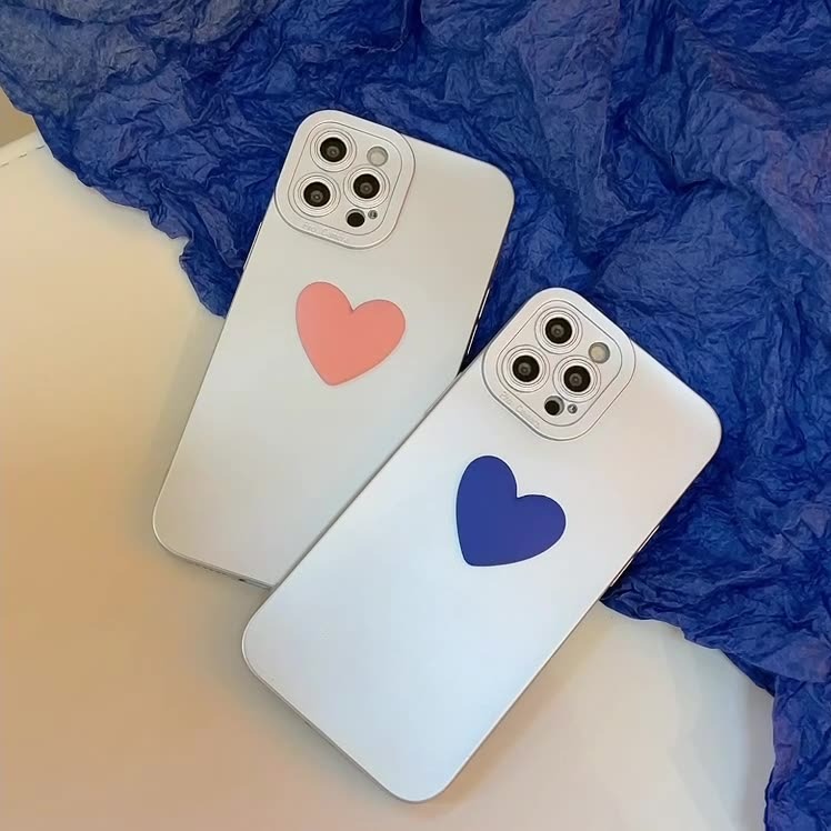お揃いスマホケース シンプルハート ホワイト スマホケース