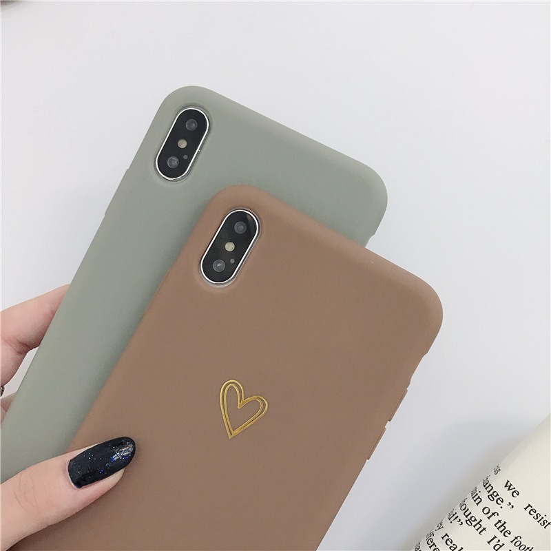 ペアスマホケース ハートプリント ソフトタイプスマホカバー
