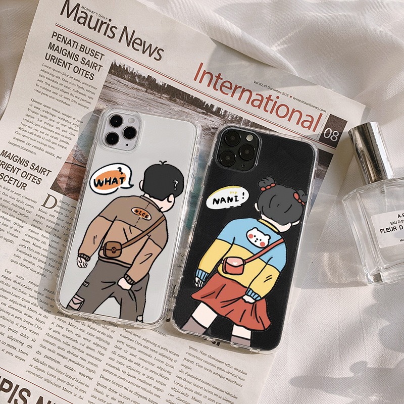 お揃いスマホケース 面白いカップル かわいいキャラクターアート スマホケース