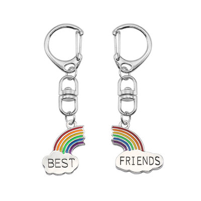 ペアルック ペアキーホルダー レインボー BEST FRIENDS