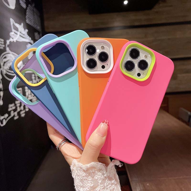 お揃いスマホケース 無地 カラフル スマホケース