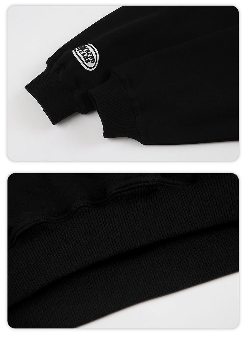 ペアルック 刺繍入り裏毛パーカー男女兼用街系フード付き秋冬