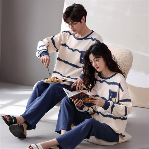 ペアルック 恋人同士お揃いパジャマ長袖秋冬用ペア