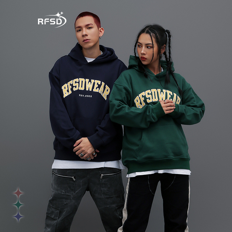 ペアルック 刺繍入り裏毛パーカー男女兼用街系フード付き秋冬