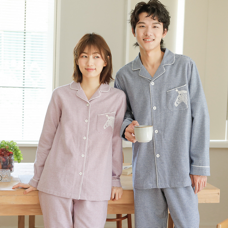 ペアルック/お揃い ポケットにしまうまつきストライプパジャマ