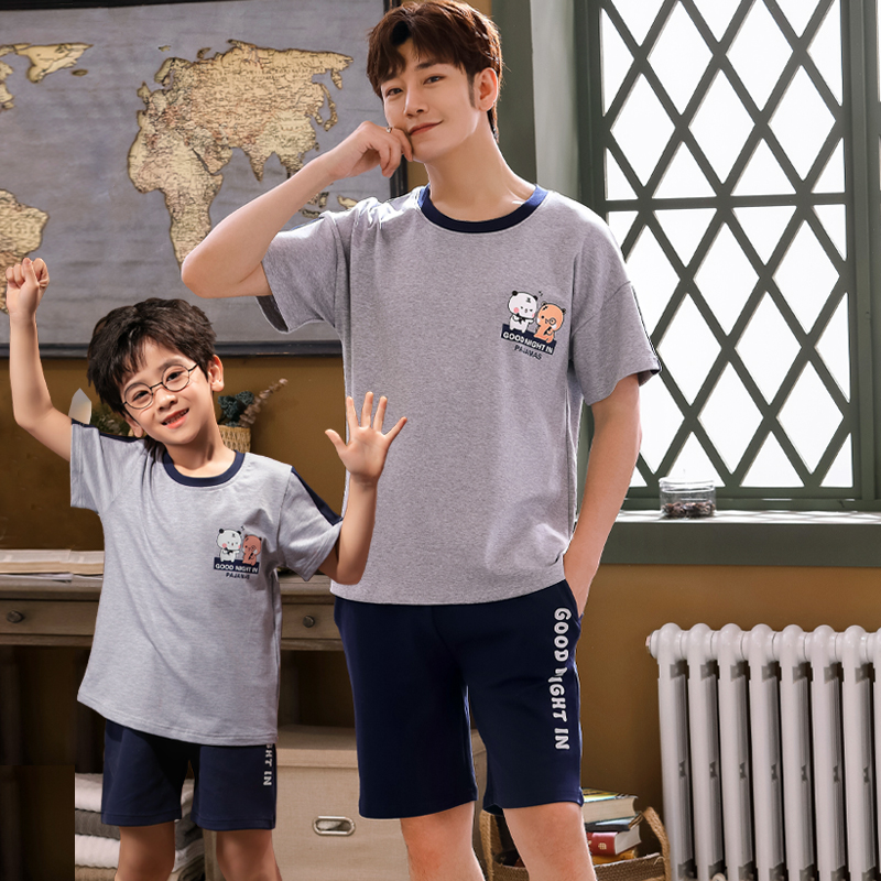 ペアルック 親子でお揃い半袖上下セット夏用部屋着