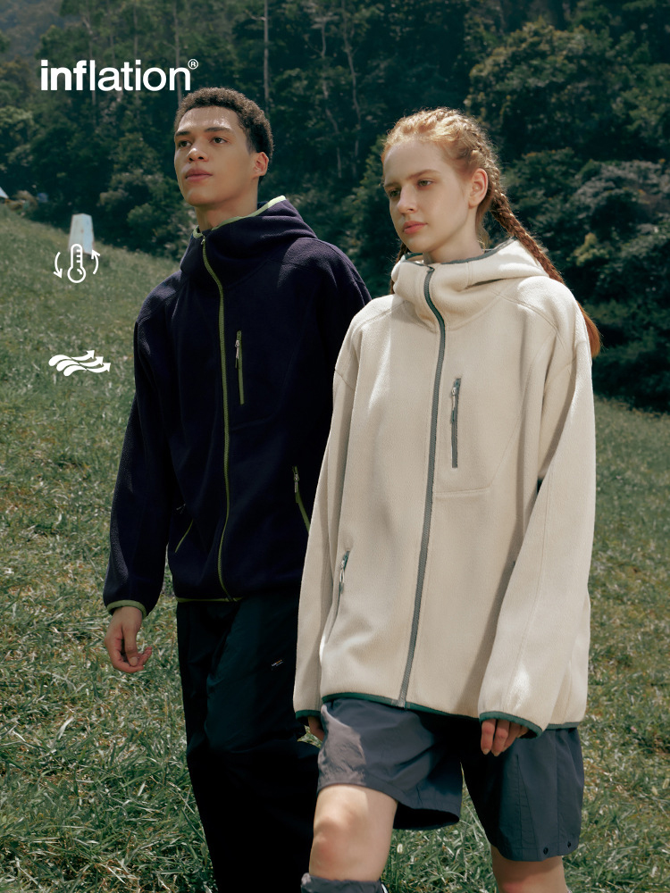 ペアルック 男女兼用フリースパーカー ジップアップ 秋冬 全2色