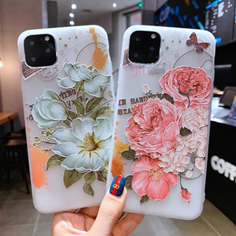 お揃いスマホケース シンプルな花柄のスマホケース Flower