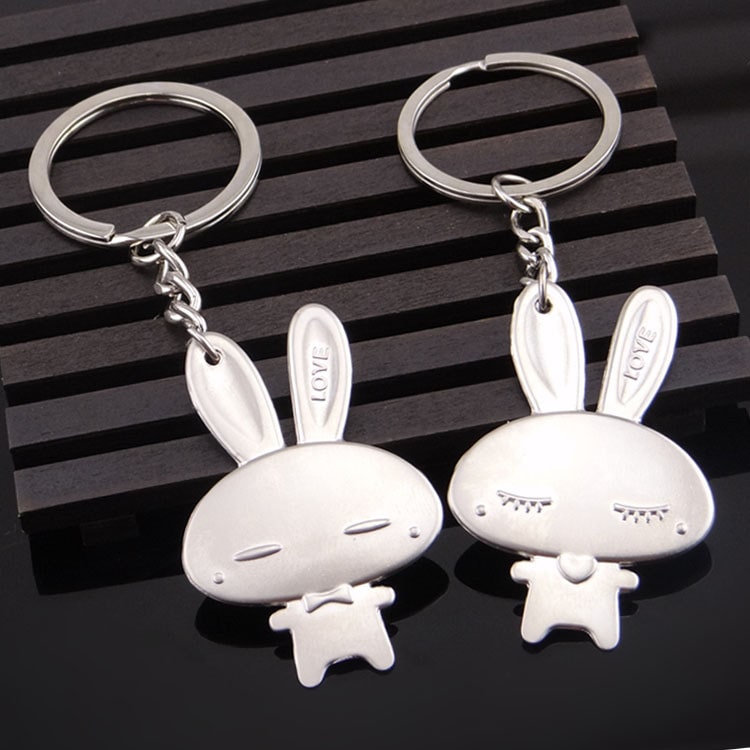 ペアルック/お揃い ペアキーホルダー まんまるウサギのキーホルダー