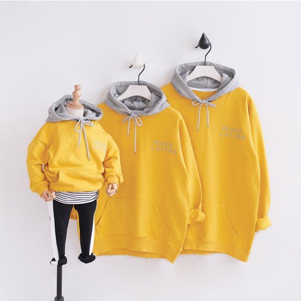 ペアルック 親子お揃い裏起毛パーカー秋冬暖かい家族コーデ