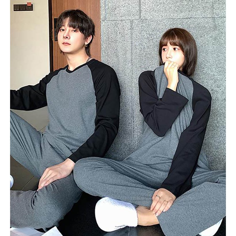 ペアルック 恋人同士お揃いパジャマ長袖上下組合せ秋冬用