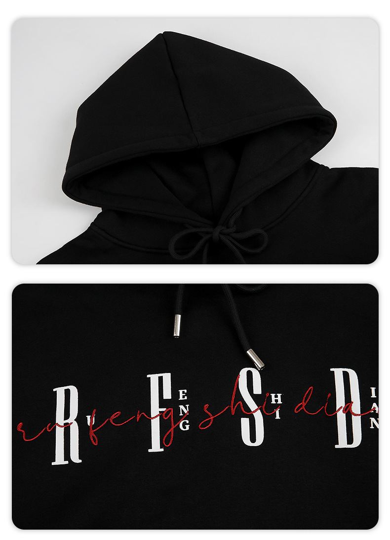 ペアルック 刺繍入り裏毛パーカー男女兼用街系フード付き秋冬