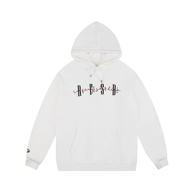 ペアルック 刺繍入り裏毛パーカー男女兼用街系フード付き秋冬