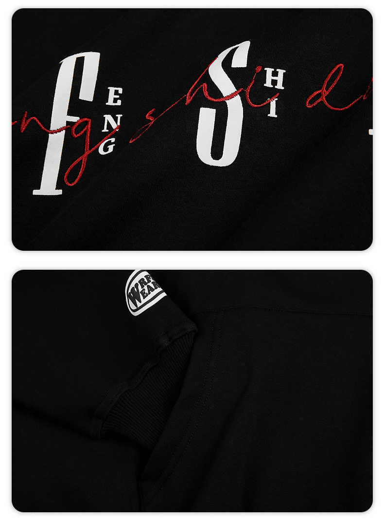 ペアルック 刺繍入り裏毛パーカー男女兼用街系フード付き秋冬