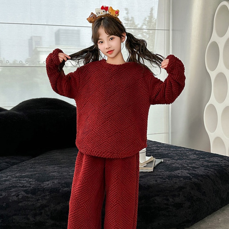 子どもパジャマ もこもこ暖か キッズ上下セットパジャマ
