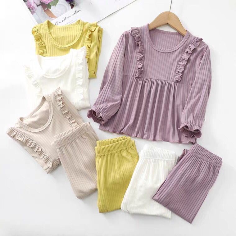子どもパジャマ リボンフリルおやすみセット