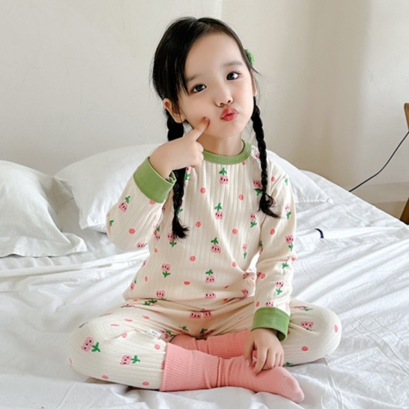 子どもパジャマ 小花柄 ふんわり キッズおやすみウェア