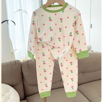 子どもパジャマ 小花柄 ふんわり キッズおやすみウェア