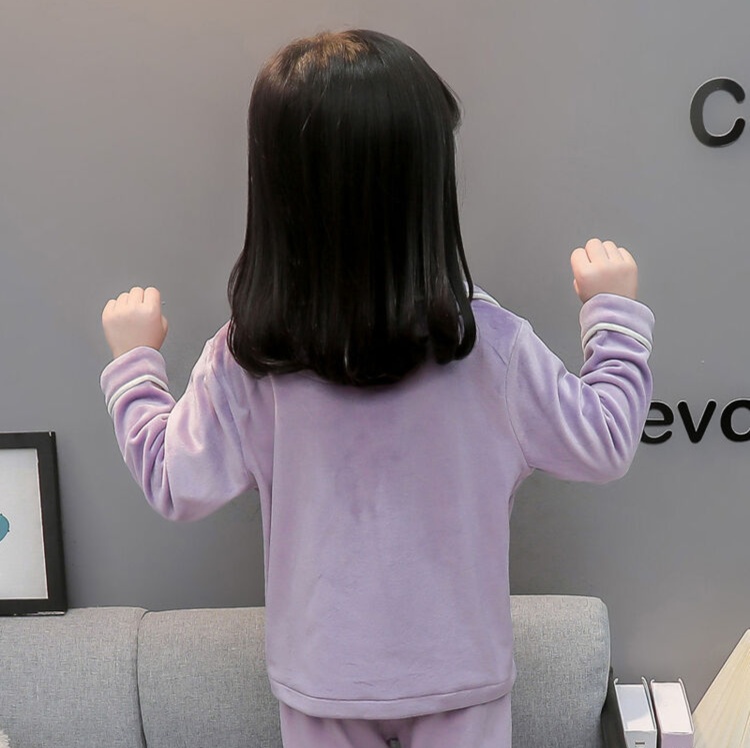 子どもパジャマ うさぎモチーフ付き もこもこルームウェア