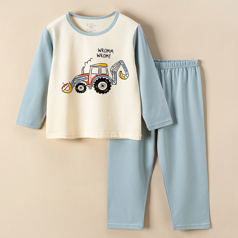 子どもパジャマ 車とパンダの男児パジャマセット