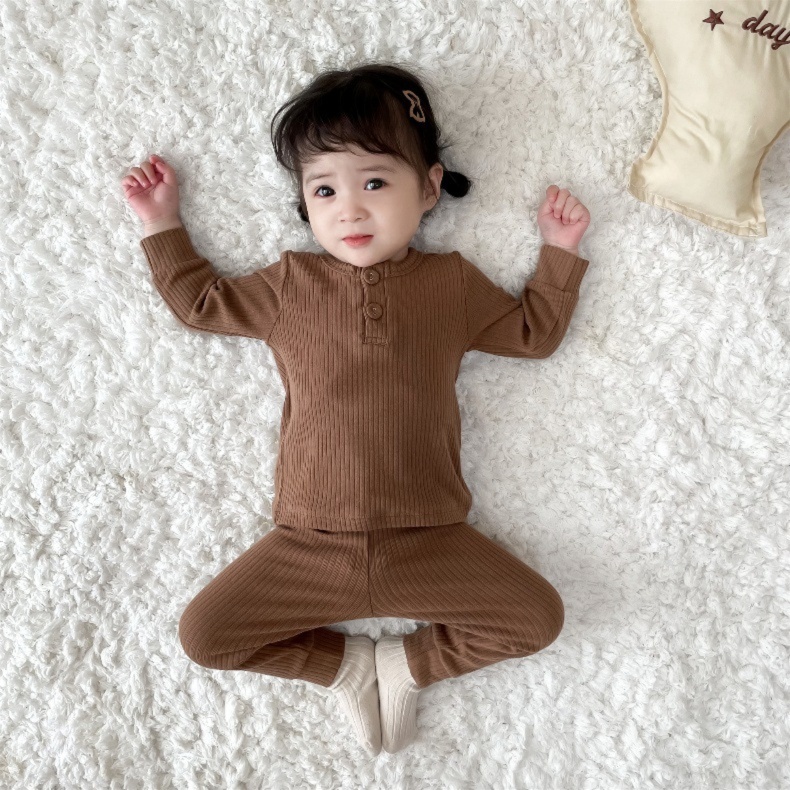 子どもパジャマ やわらか リブ編み ルームウェア セットアップ