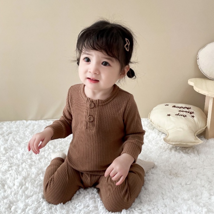 子どもパジャマ やわらか リブ編み ルームウェア セットアップ