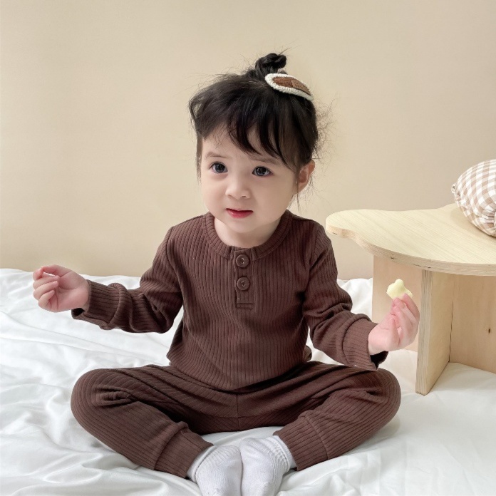 子どもパジャマ やわらか リブ編み ルームウェア セットアップ