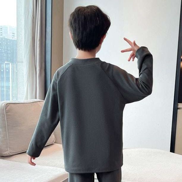 子どもパジャマ ねこシルエット ふわもこ おやすみセット