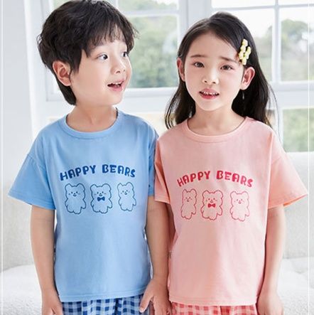 子どもパジャマ にこにこくまさん半袖パジャマセット