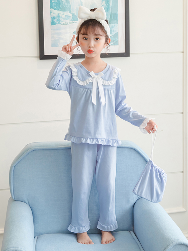 子どもパジャマ ふんわりレース付きおやすみウェア