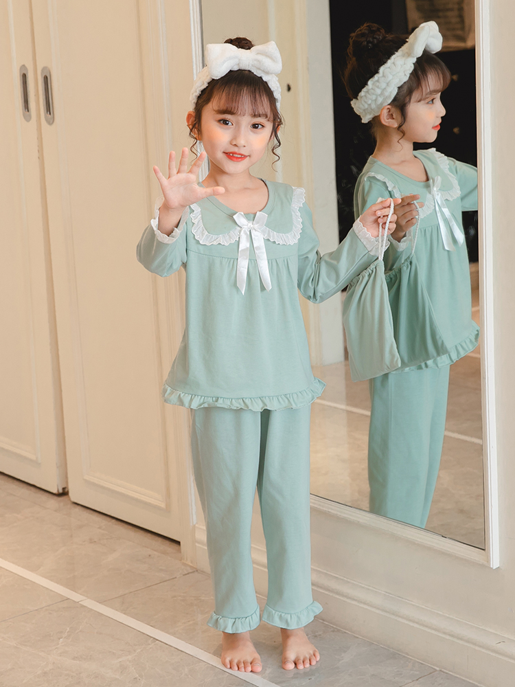 子どもパジャマ ふんわりレース付きおやすみウェア