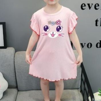 子どもパジャマ ねこちゃんワンピースパジャマ