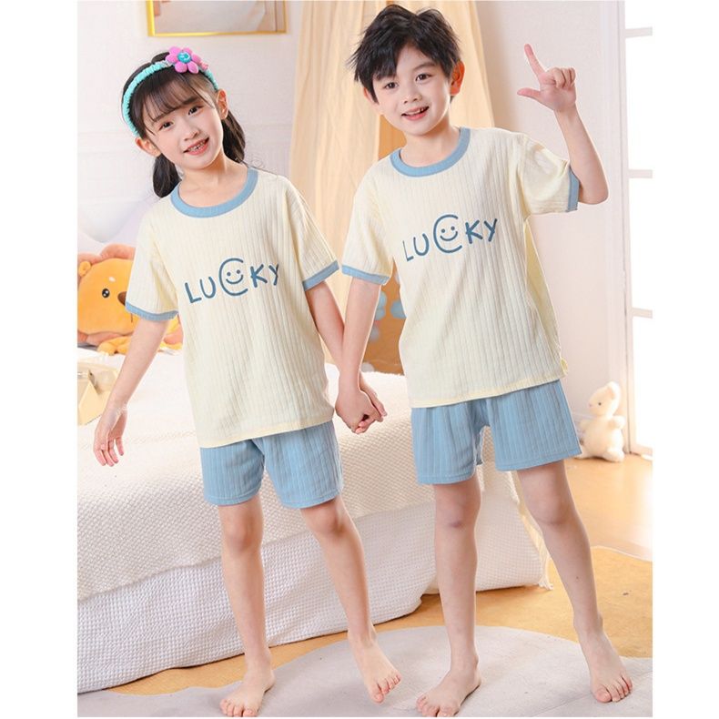 子どもパジャマ 笑顔メッセージ夏のルームウェア
