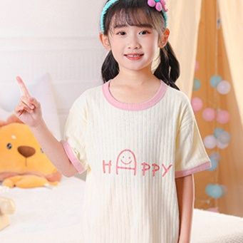 子どもパジャマ 笑顔メッセージ夏のルームウェア
