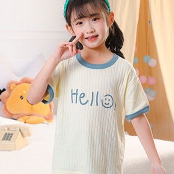 子どもパジャマ 笑顔メッセージ夏のルームウェア