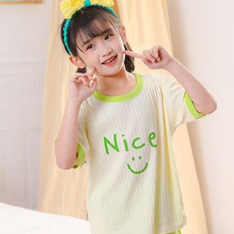 子どもパジャマ 笑顔メッセージ夏のルームウェア