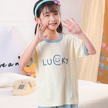 子どもパジャマ 笑顔メッセージ夏のルームウェア