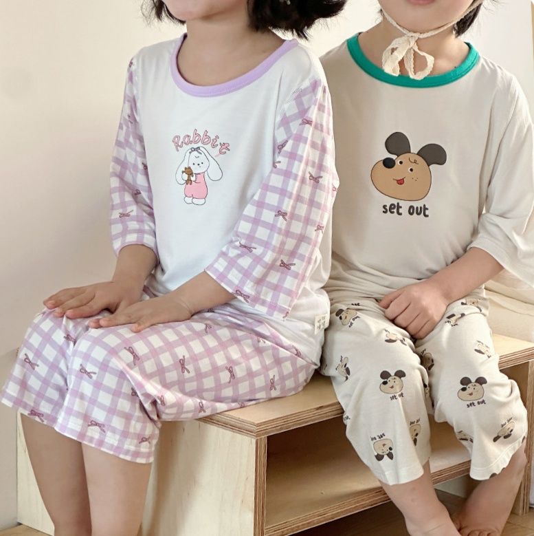 子どもパジャマ かわいい動物キャラクター半袖パジャマセット