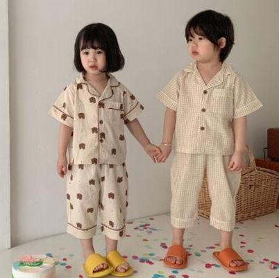 子どもパジャマ 夏用子ども可愛い柄半袖パジャマ上下セット5色展開