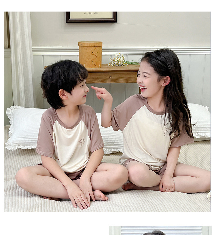 子どもパジャマ ねこモチーフ ラグラン夏パジャマ